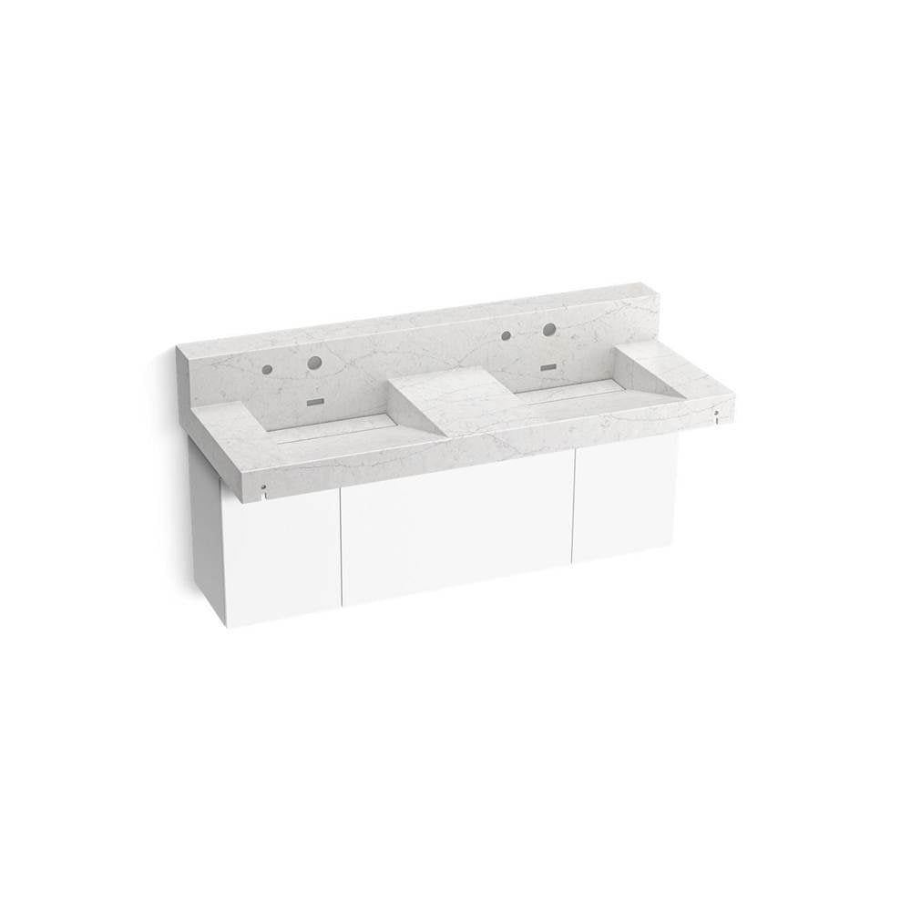 Constellation 60" wall-mount basin lavatory system with backsplash