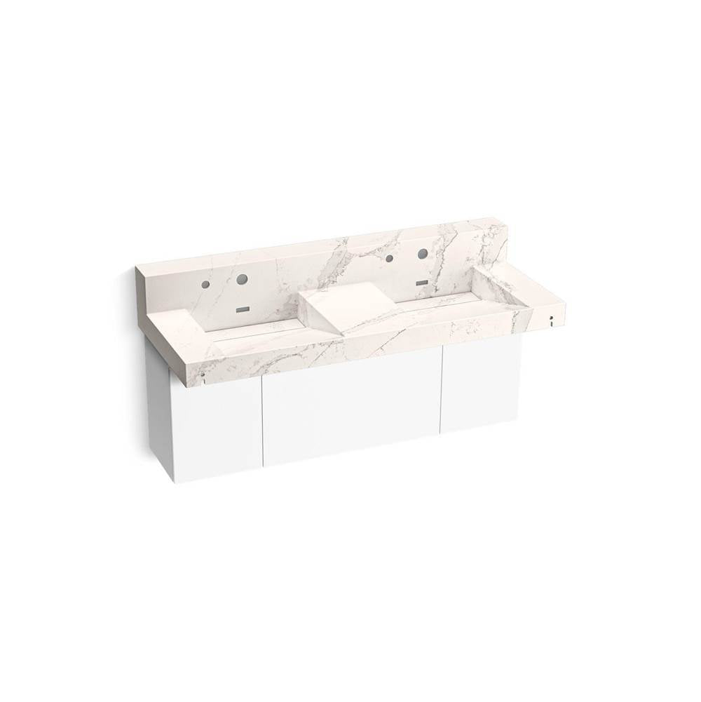 Constellation 60" wall-mount basin lavatory system with backsplash