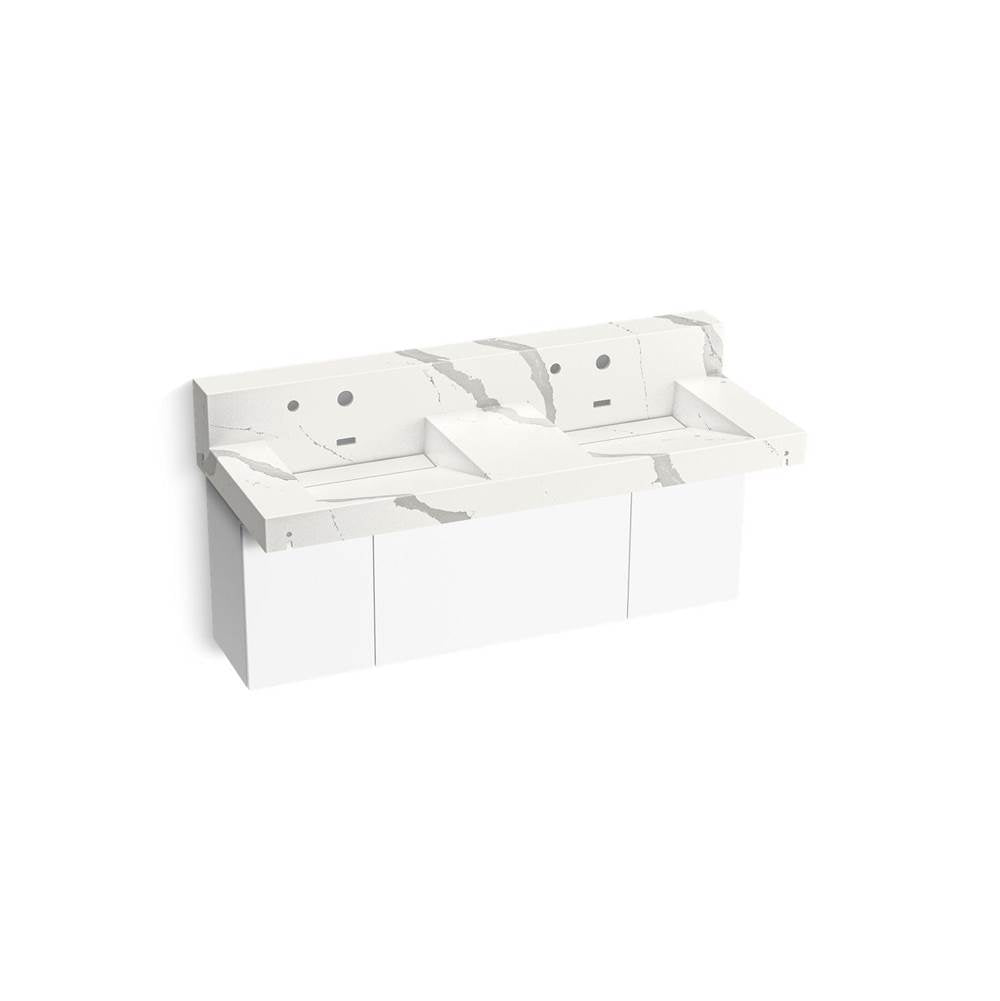 Constellation 60" wall-mount basin lavatory system with backsplash