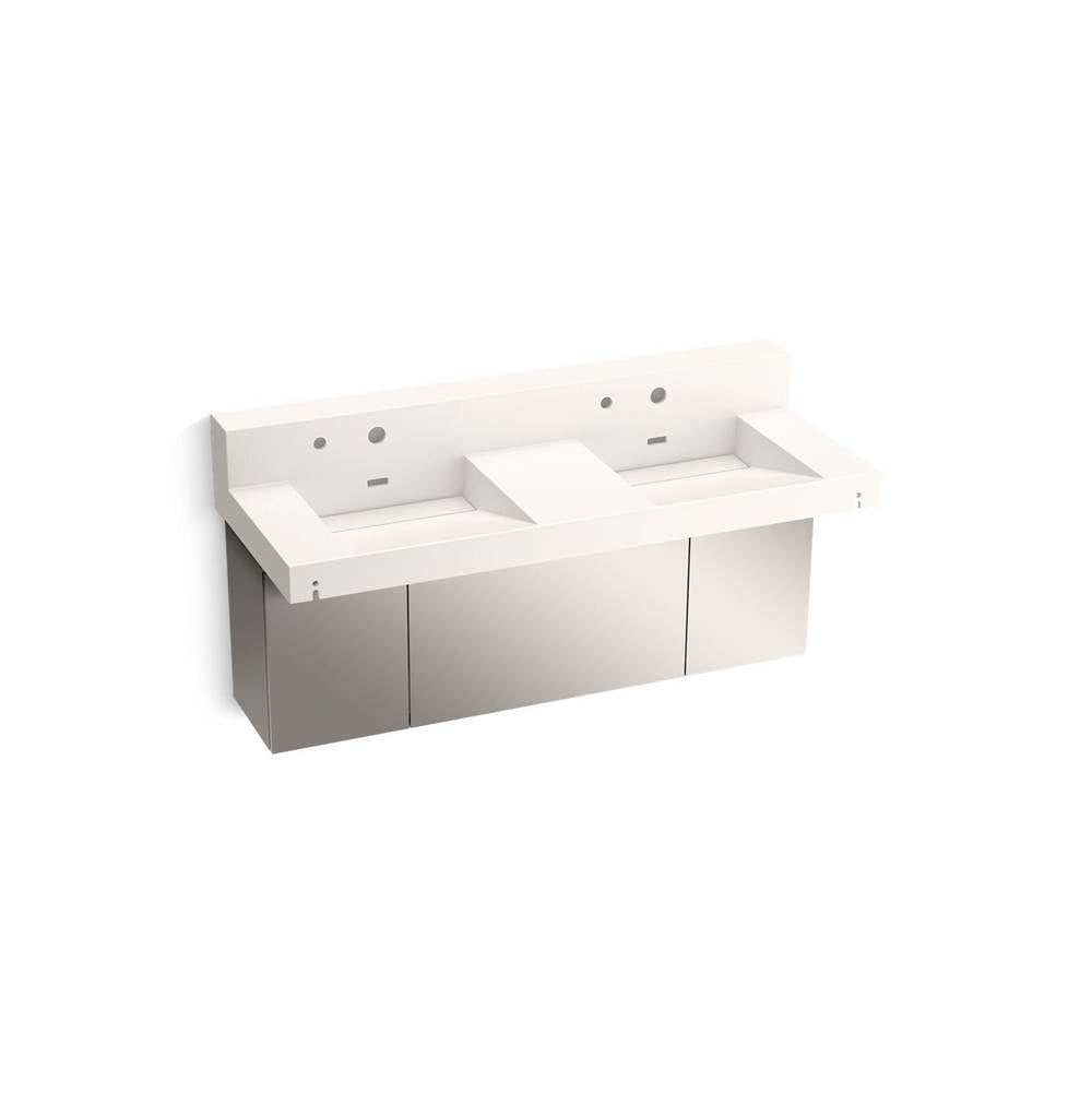 Constellation 60" wall-mount basin lavatory system with backsplash