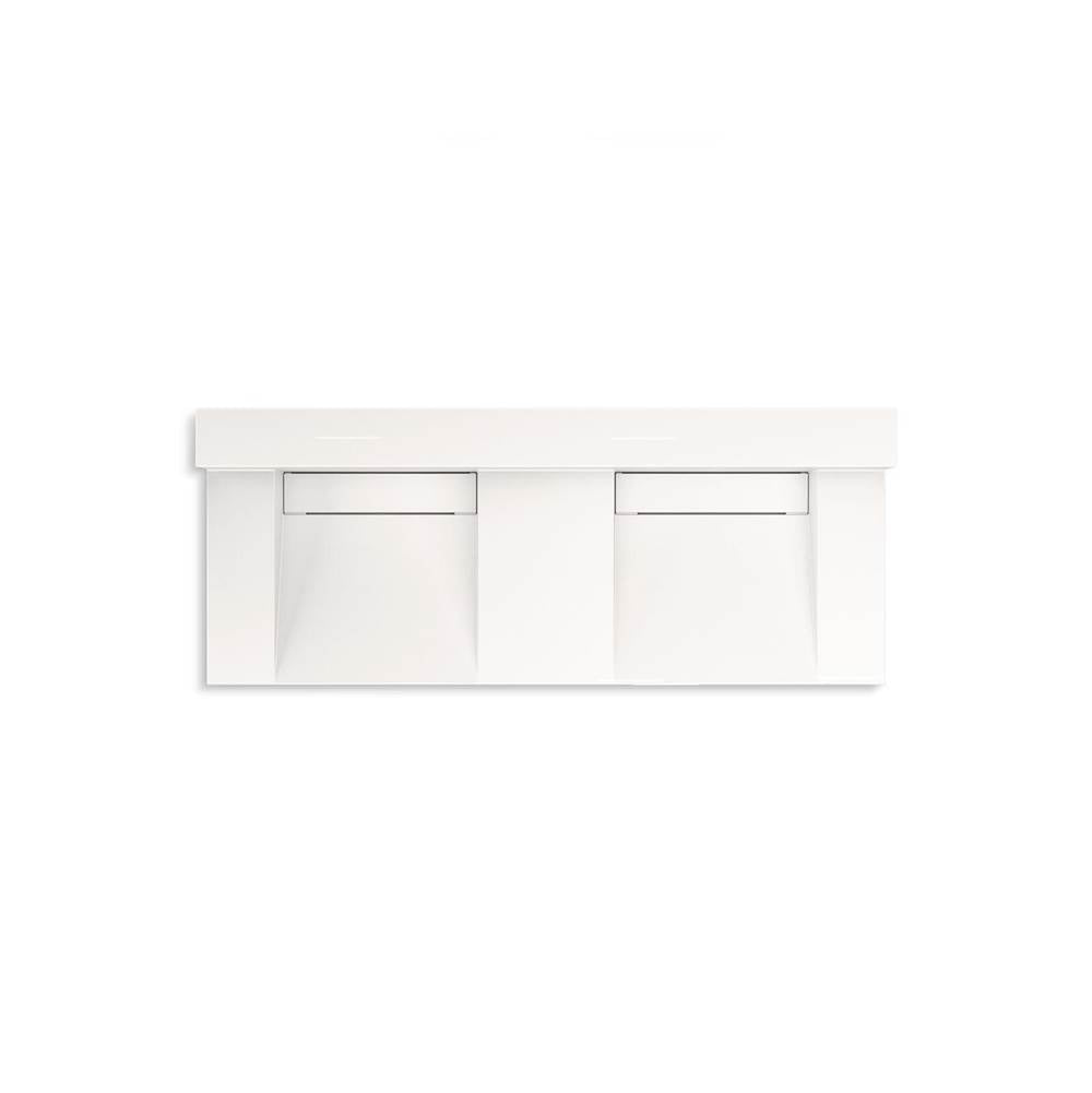 Constellation 60" wall-mount basin lavatory system with backsplash