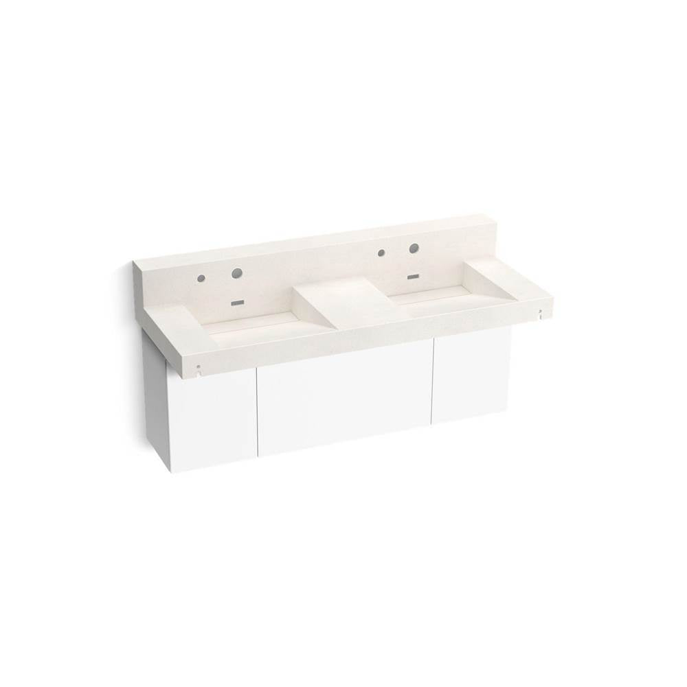 Constellation 60" wall-mount basin lavatory system with backsplash