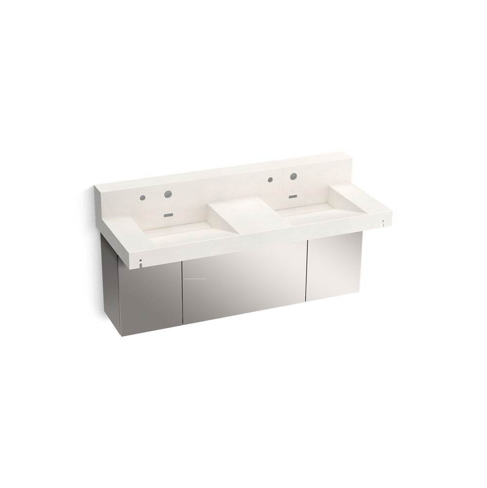 Constellation 60" wall-mount basin lavatory system with backsplash