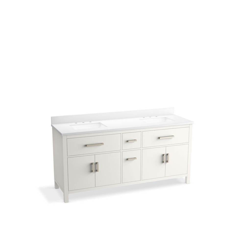 Kresla  72" bathroom vanity cabinet with sinks and quartz top
