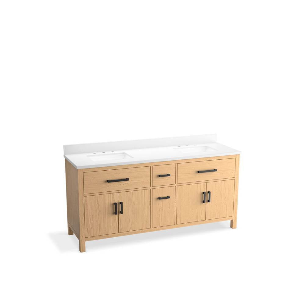 Kresla  72" bathroom vanity cabinet with sinks and quartz top