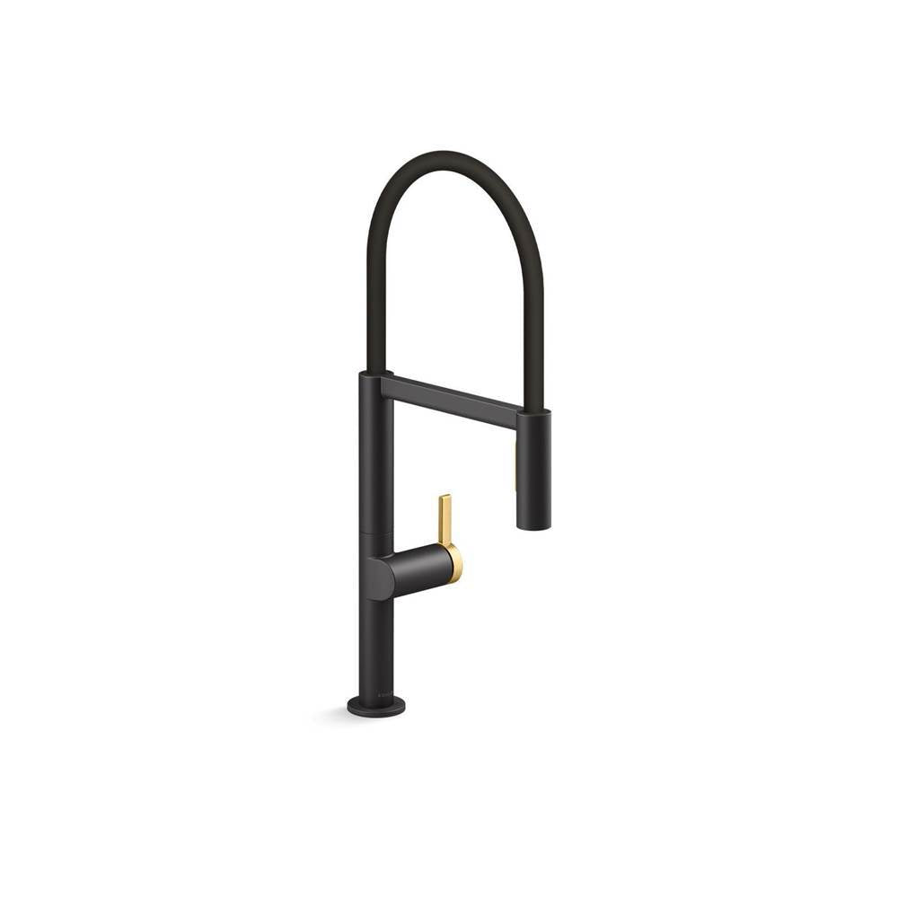 Components  Semi-professional kitchen sink faucet with two-function sprayhead