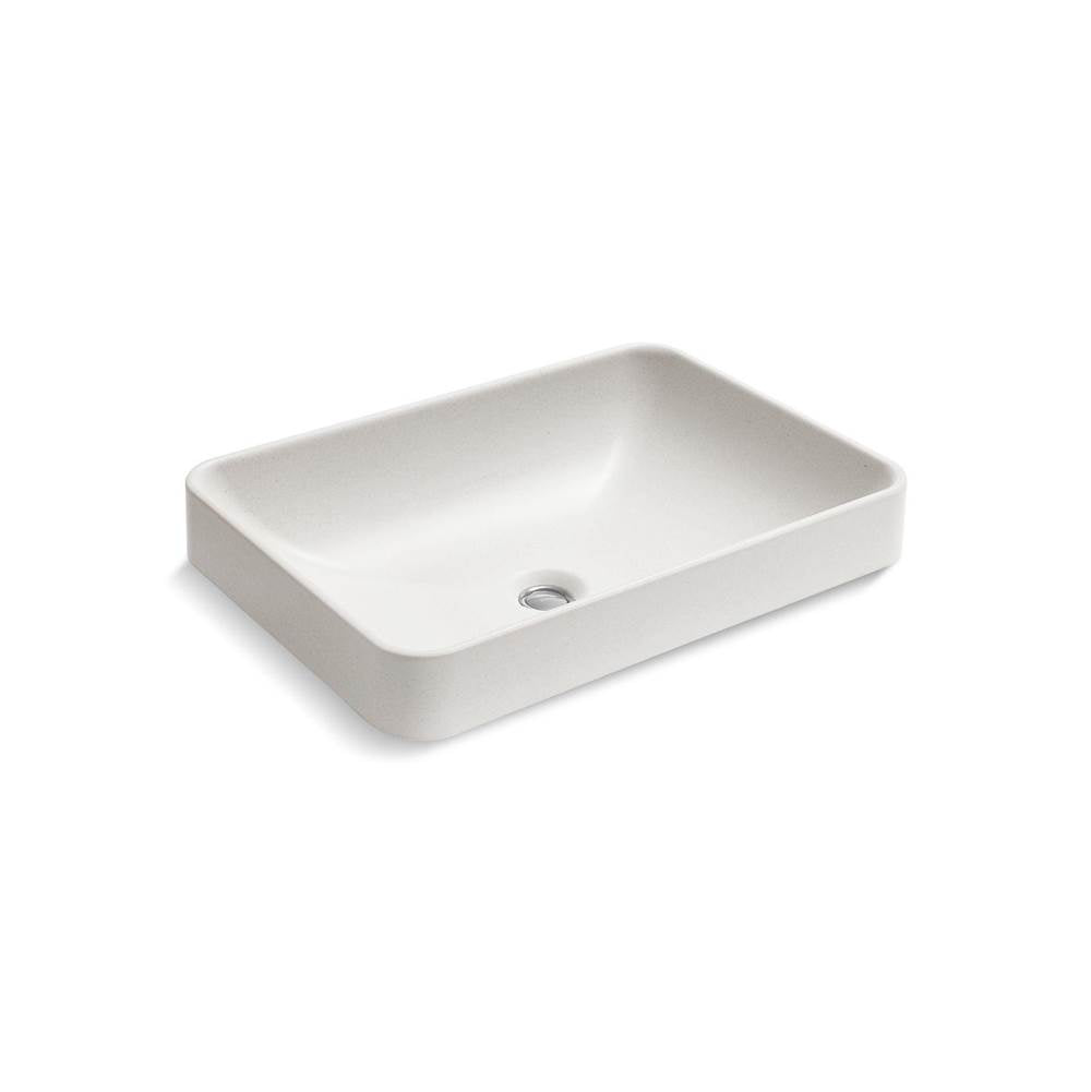 23" rectangular vessel bathroom sink, no overflow