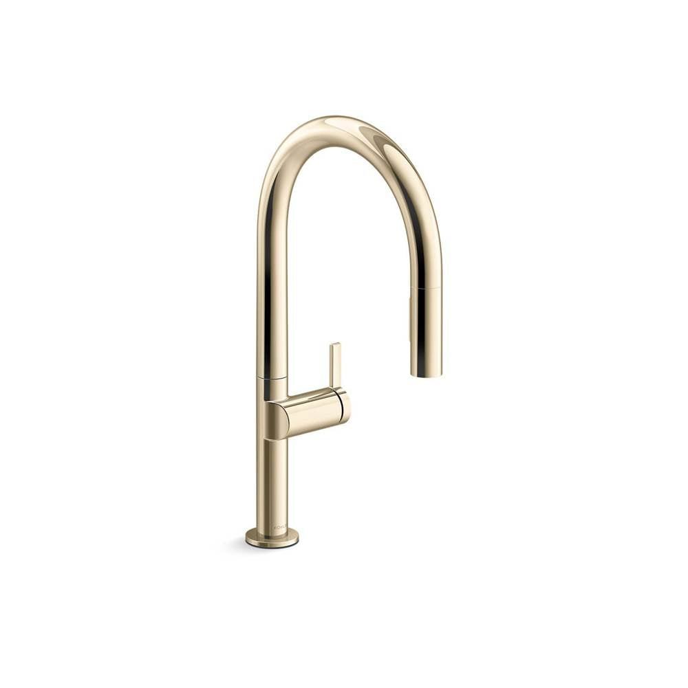 Components  Pull-down kitchen sink faucet with two-function sprayhead