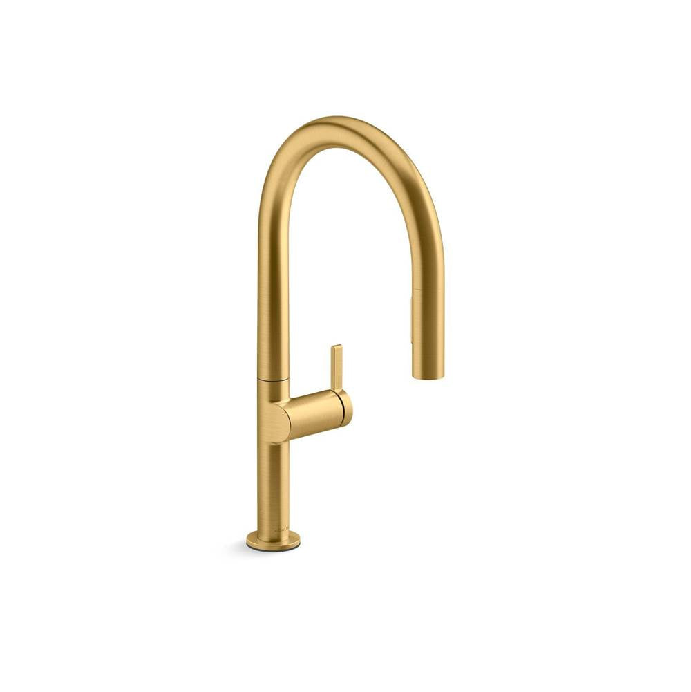 Components  Pull-down kitchen sink faucet with two-function sprayhead