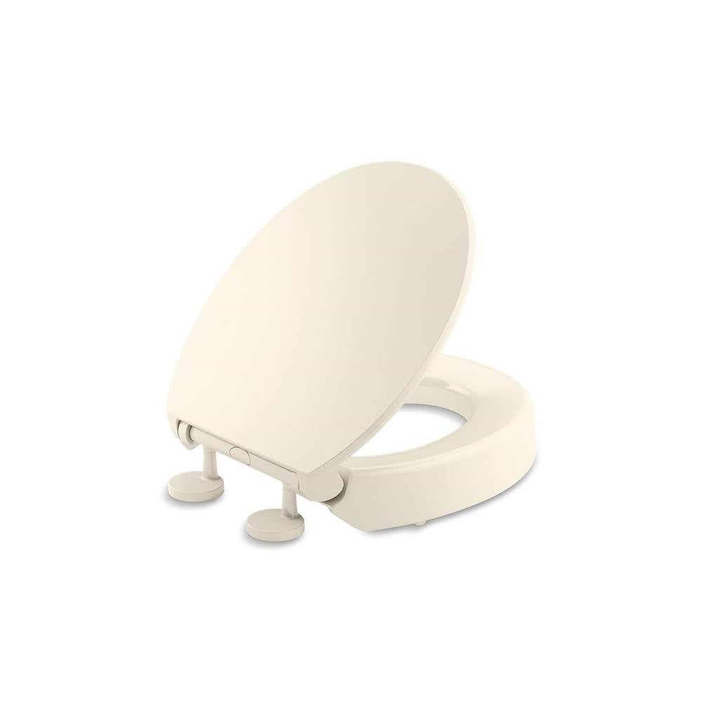 Elevated Quiet-Close round-front toilet seat