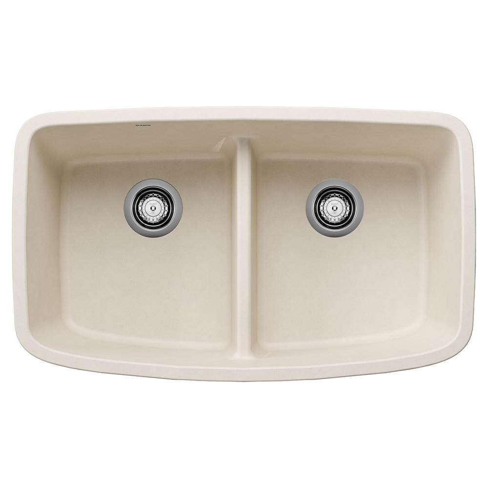 Valea SILGRANIT 32" 50/50 Double Bowl Undermount Kitchen Sink with Low Divide - Volcano Gray
