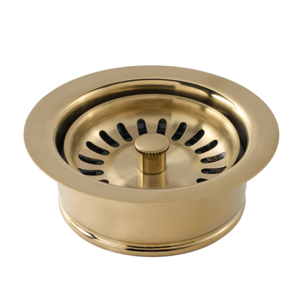 Thompson Traders TDD35-SG Disposal Flange & Stopper Kitchen Sink Drain in Antique Satin Gold