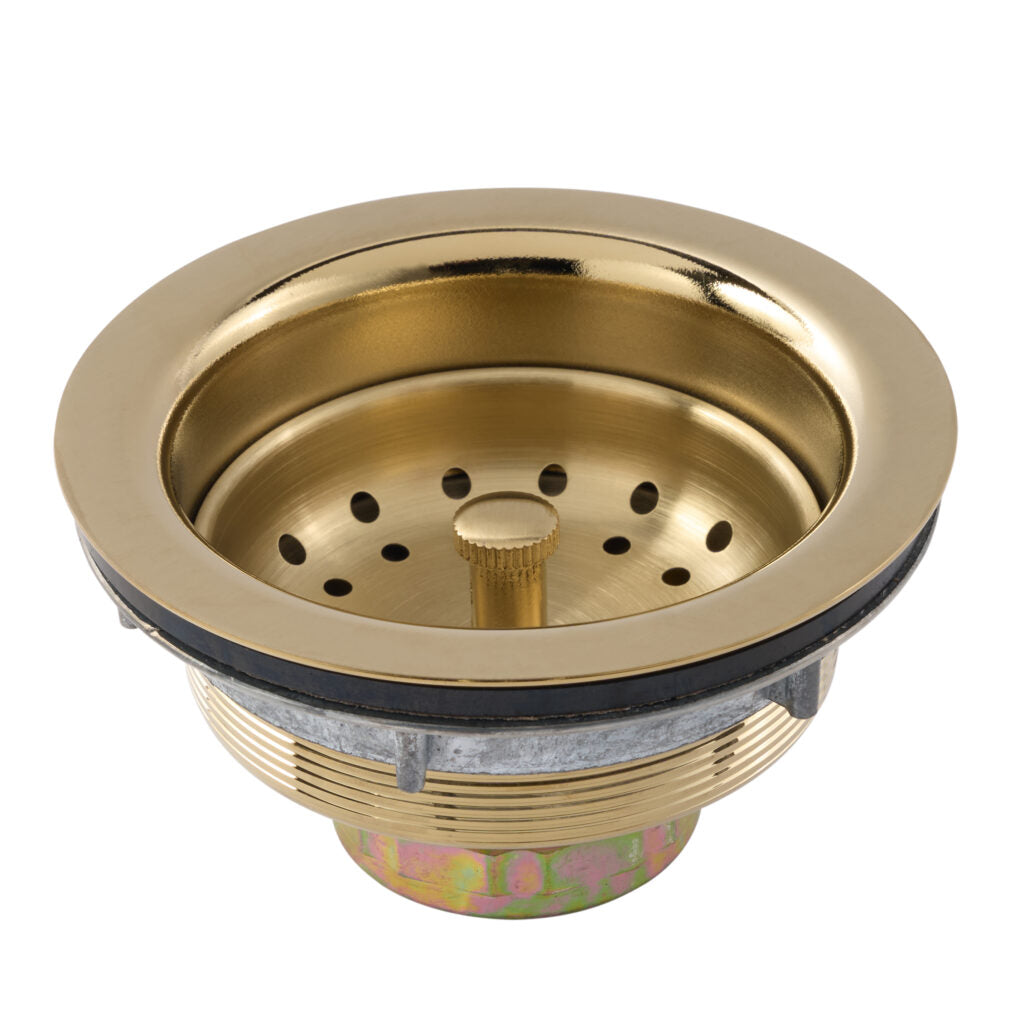 Thompson Traders TDB35-SG Basket Strainer Kitchen Sink Drain in Antique Satin Gold