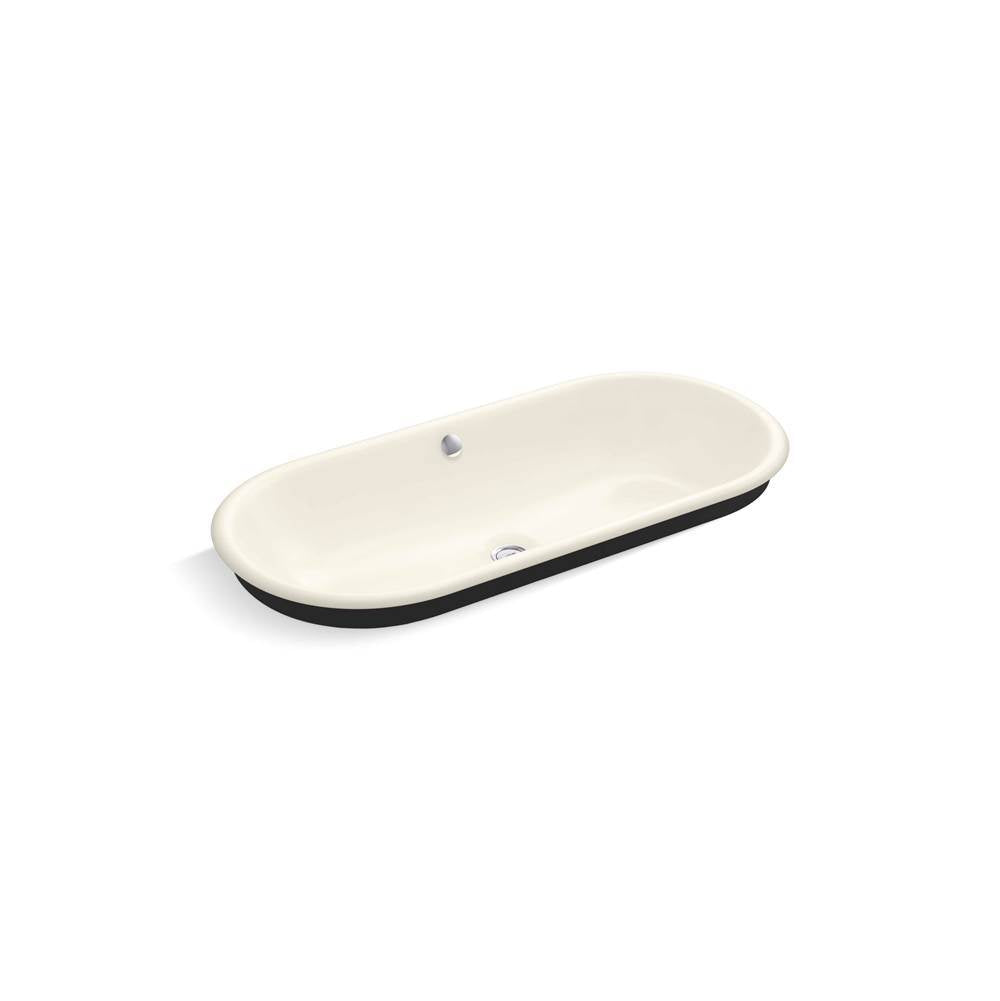 Iron Plains  33" oval drop-in/undermount/vessel bathroom sink with Iron Black painted underside