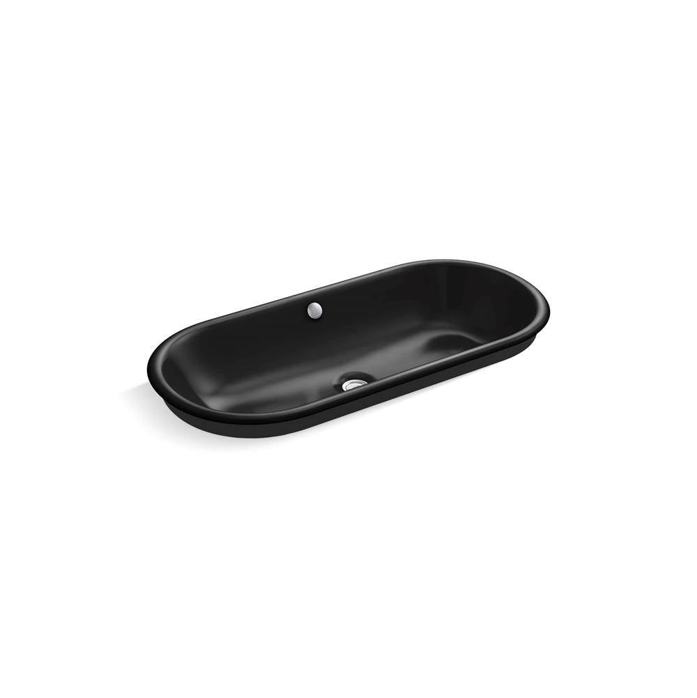 Iron Plains  33" oval drop-in/undermount/vessel bathroom sink with Iron Black painted underside
