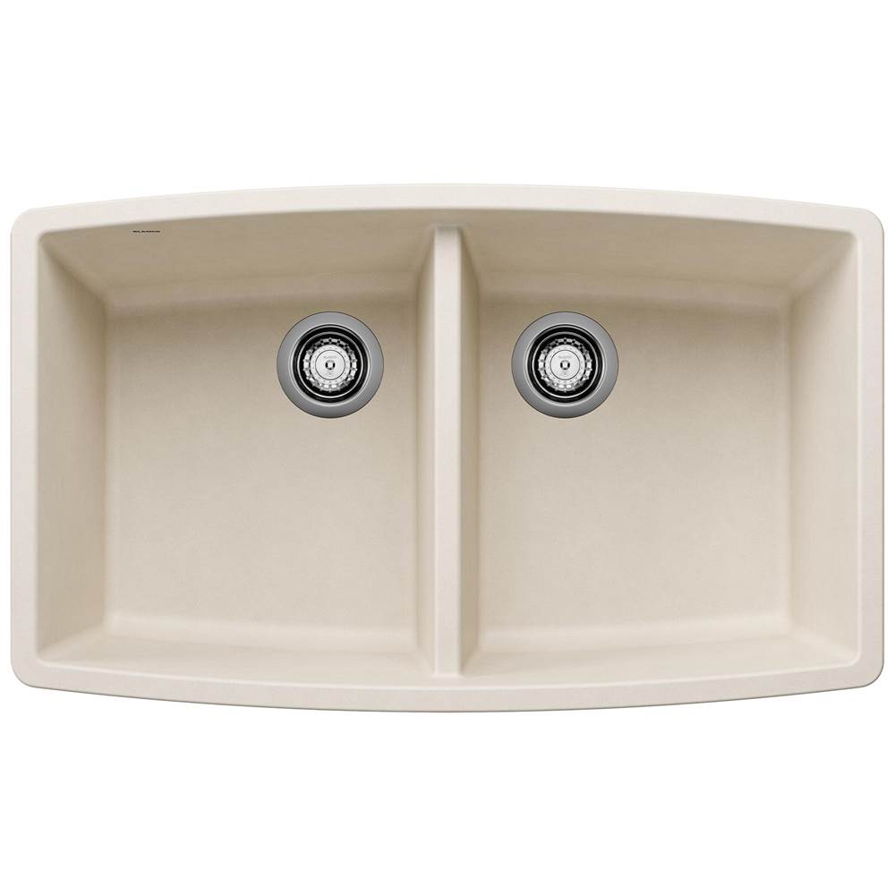 Performa SILGRANIT 33" 50/50 Double Bowl Undermount Kitchen Sink - Volcano Gray