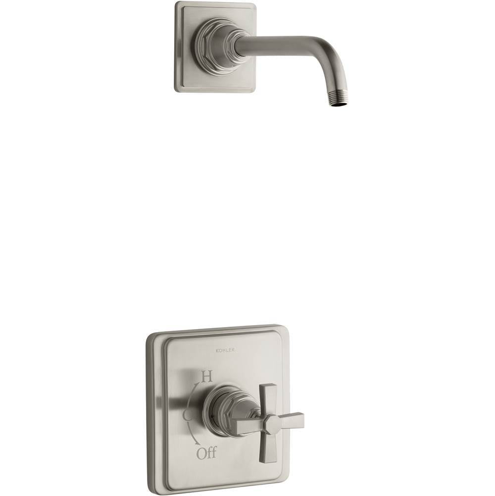 Pinstripe  Pure Rite-Temp  shower trim kit with cross handle, without showerhead