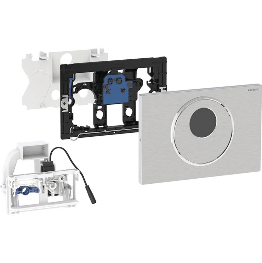 Wc Flush Control With Electronic Flush Actuation, Mains Operation, Dual Flush, Sigma10 Actuator Plate, Automatic/Touchless/Manual Brushed, Polished