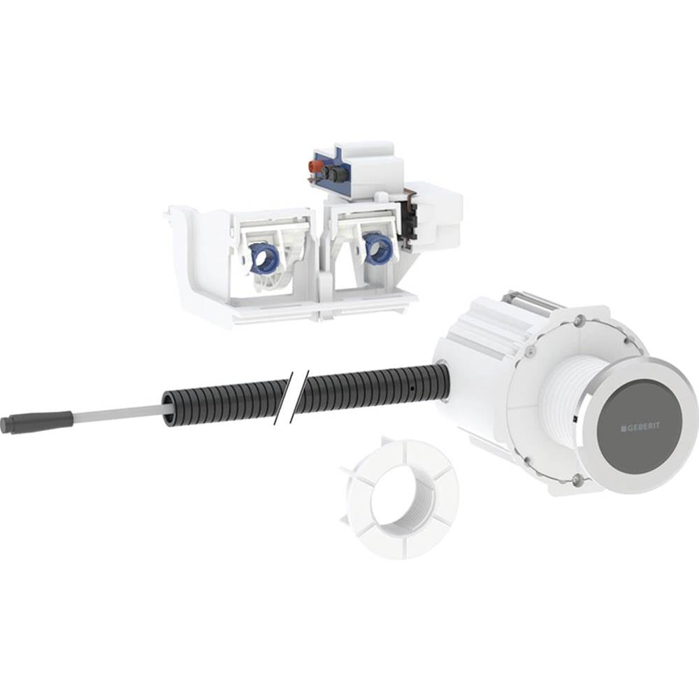 Wc Flush Control With Electronic Flush Actuation, Mains Operation, Dual Flush, Type 10 Ir Button Brushed