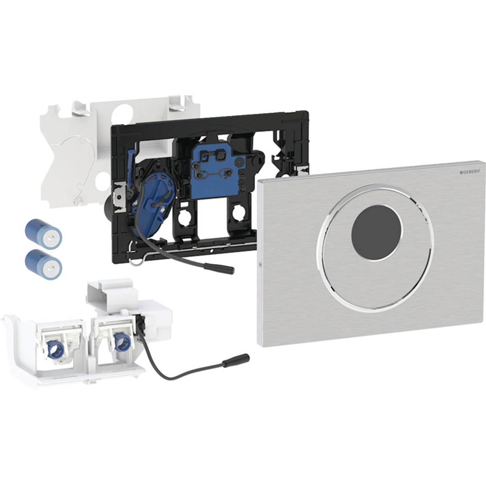 Wc Flush Control With Electronic Flush Actuation, Battery Operation, Dual Flush, Sigma10 Actuator Plate, Automatic/Touchless/Manual Brushed, Polished