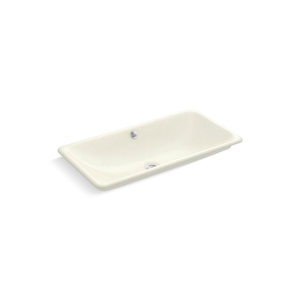 Iron Plains  30" rectangular drop-in/undermount/vessel bathroom sink with Biscuit painted underside