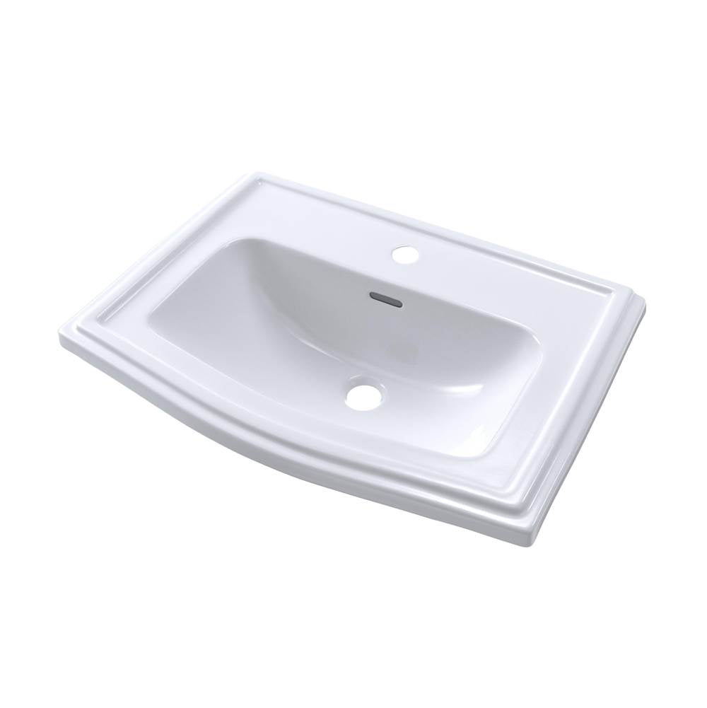 Toto  Clayton  Rectangular Self-Rimming Drop-In Bathroom Sink For Single Hole Faucets, Cotton White