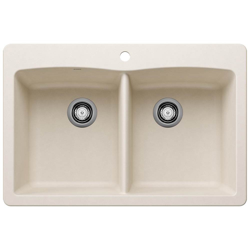 Diamond SILGRANIT 33" 50/50 Double Bowl Dual Mount Kitchen Sink - Volcano Gray