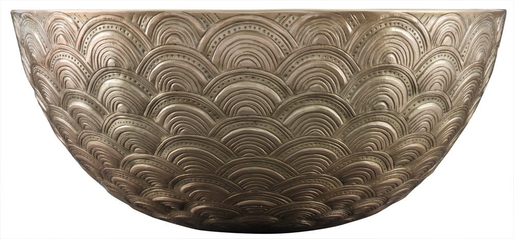 Thompson Traders BRV-177ASG Guadalupe Art Deco Bathroom Sink in Antique Satin Gold
(Smooth Interior /Art Deco exterior)