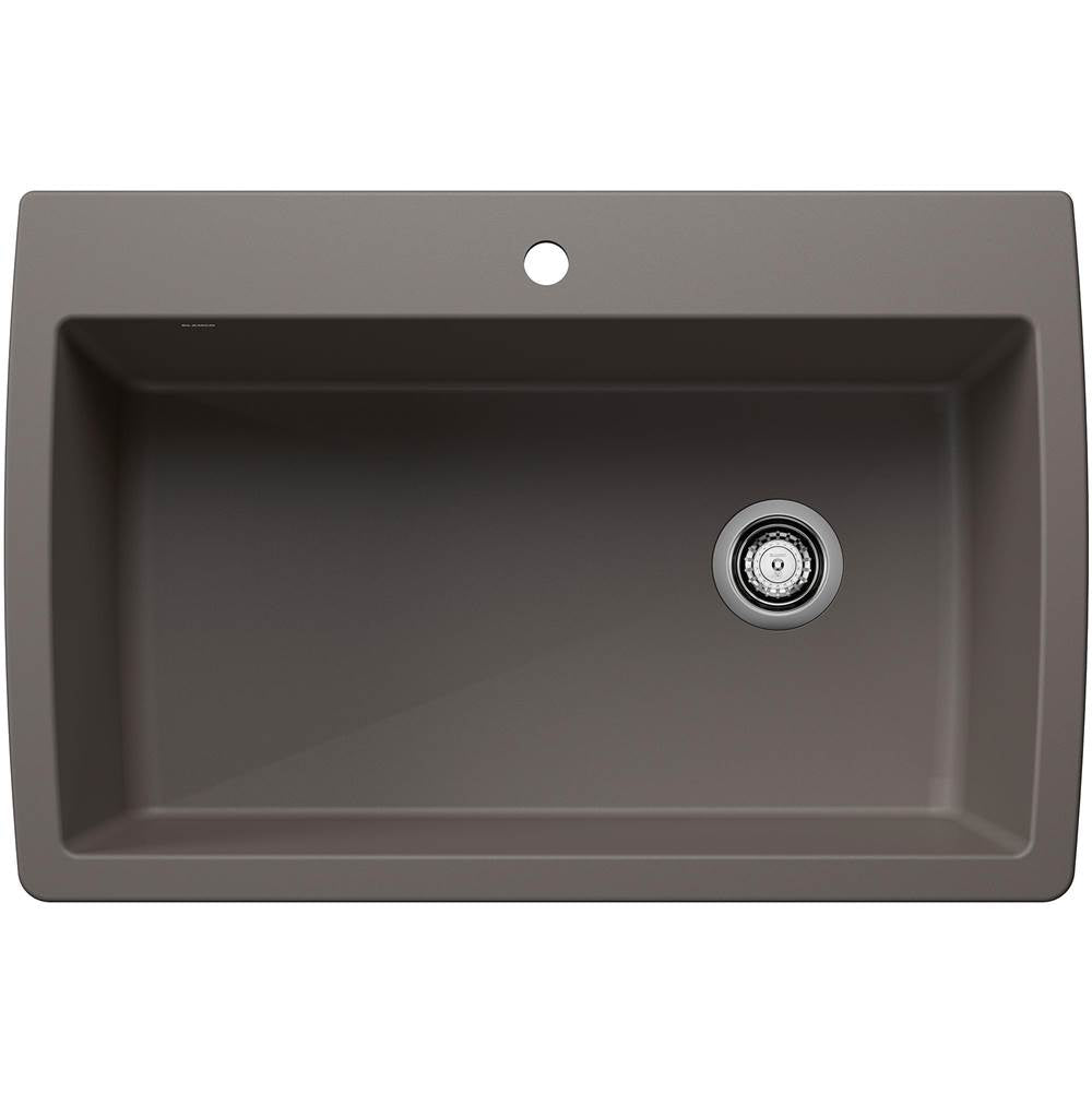 Diamond SILGRANIT 33.5" Super Single Dual Mount Kitchen Sink - Volcano Gray