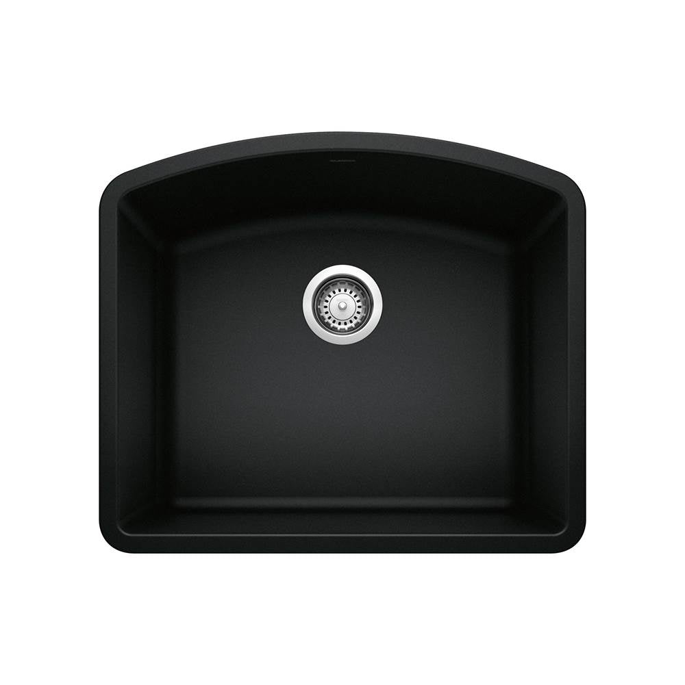 Diamond SILGRANIT 24" Single Bowl Undermount Kitchen Sink - Coal Black