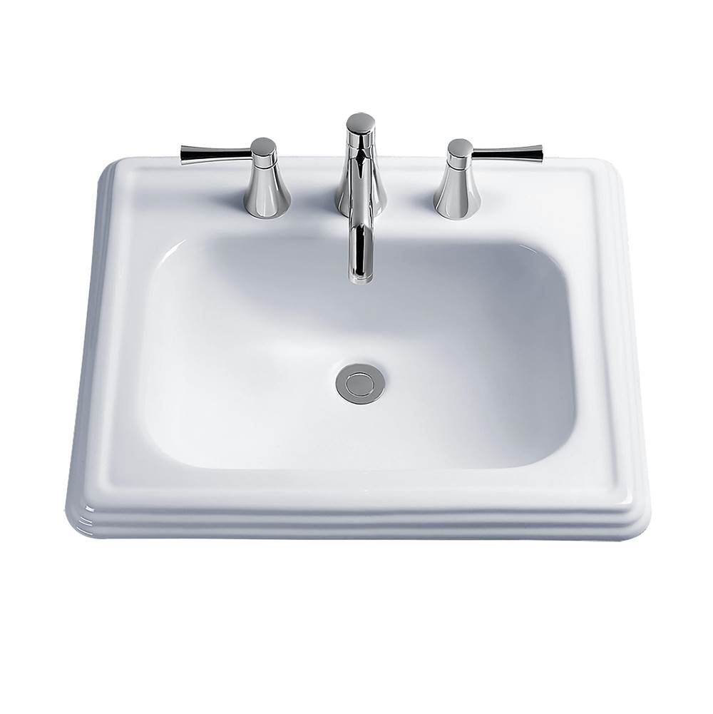 Toto  Promenade  Rectangular Self-Rimming Drop-In Bathroom Sink For 4 Inch Center Faucets, Cotton White