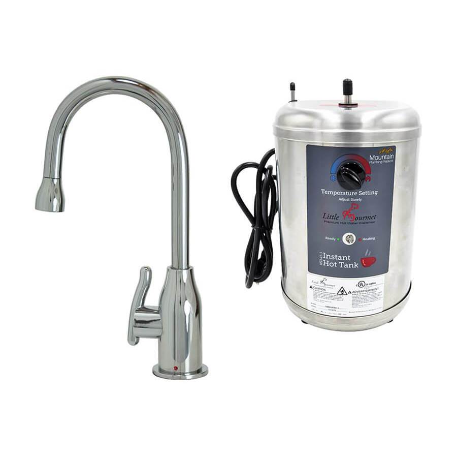 Hot Water Faucet with Modern Curved Body and Handle and Little Gourmet  Premium Hot Water Tank