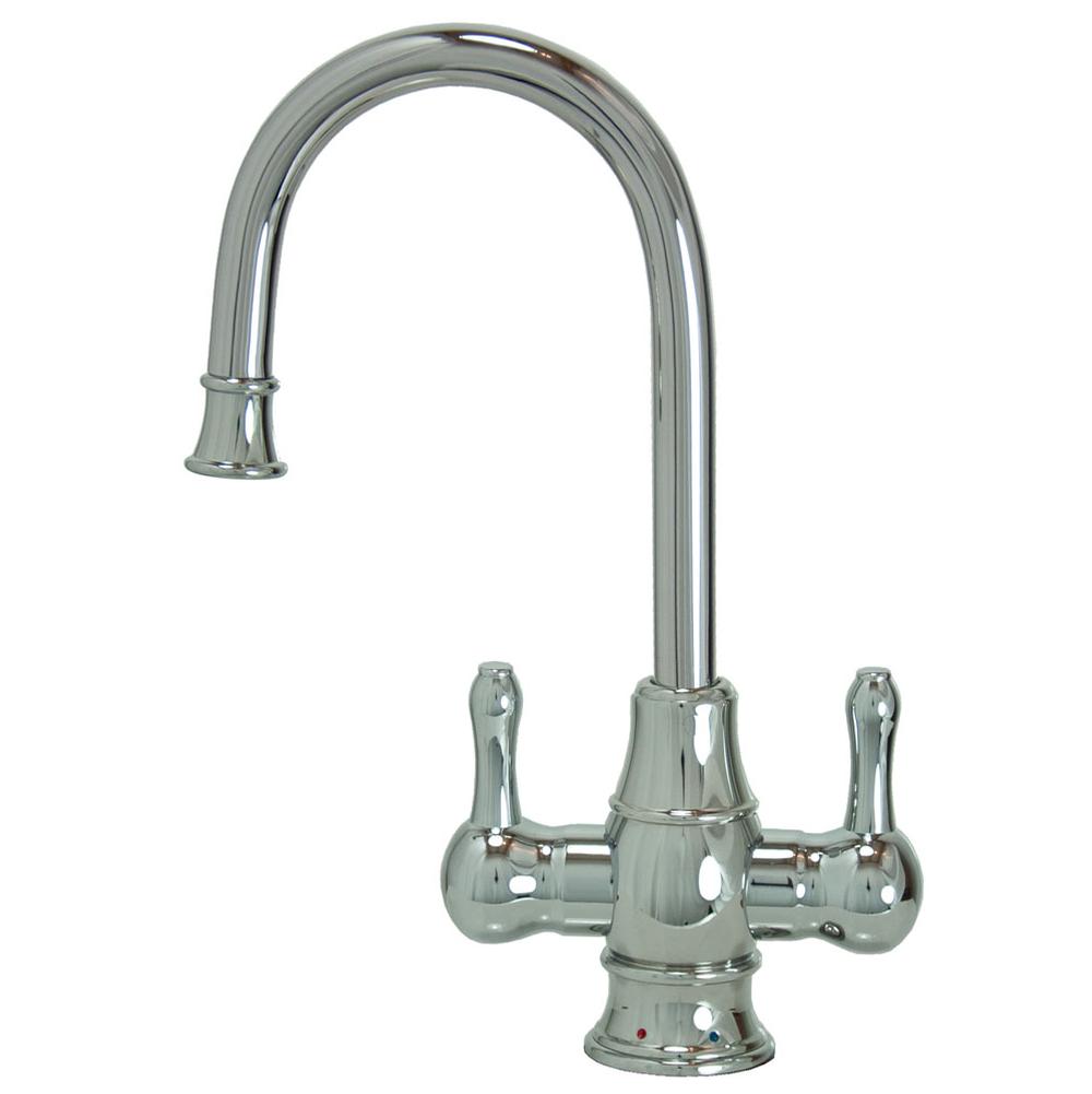 Hot and Cold Water Faucet with Traditional Curved Body and Curved Handles