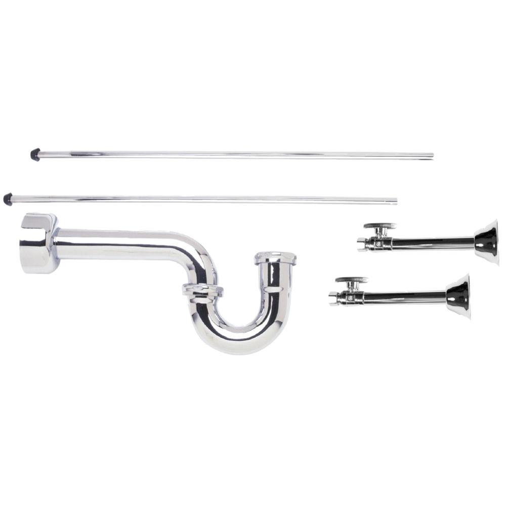 Lavatory Supply Kit - Brass Oval Handle with 1/4 Turn Ball Valve (MT317-NL) - Straight Sweat, P-Trap 1-1/2"