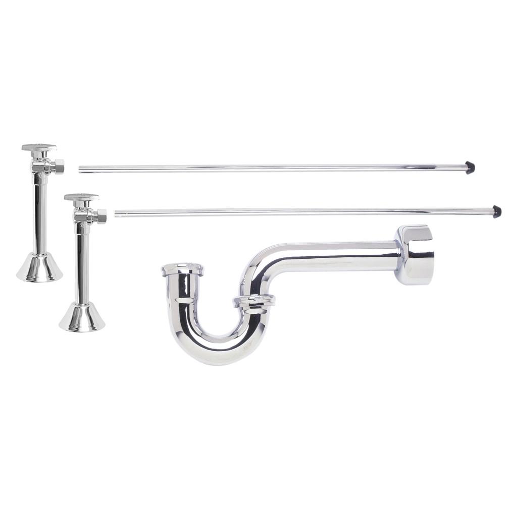 Lavatory Supply Kit - Brass Oval Handle with 1/4 Turn Ball Valve (MT316-NL) - Angle Sweat, P-Trap 1-1/4"