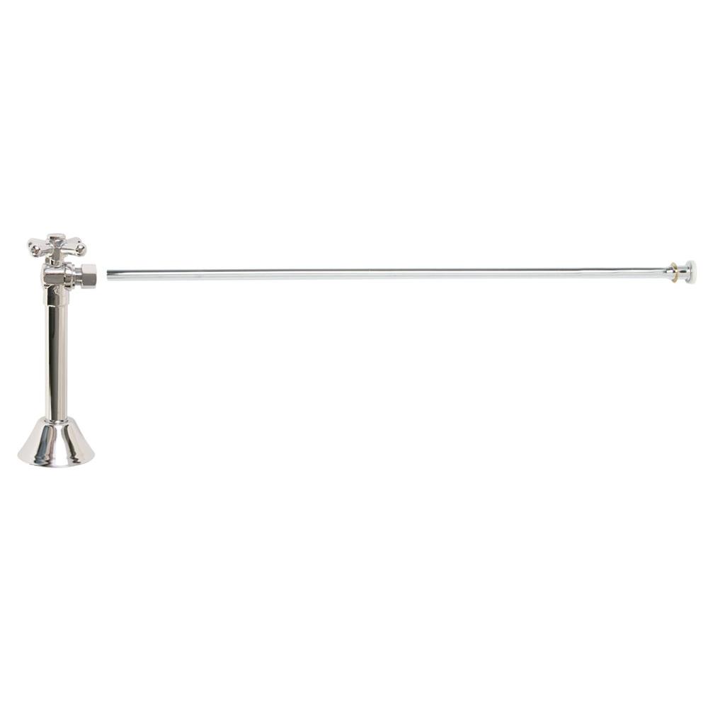 Toilet Supply Kit - Brass Cross Handle with 1/4 Turn Ball Valve (MT629-NL) - Angle Sweat, Flat Head Riser