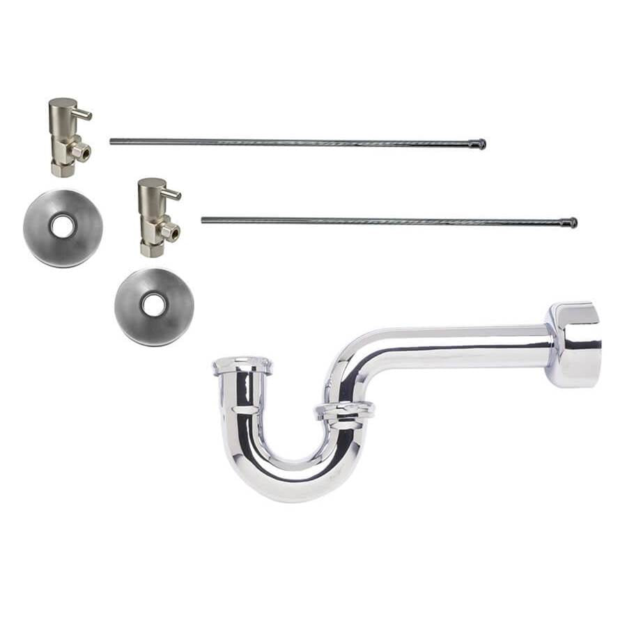 Lavatory Supply Kit - Contemporary Lever Handle with 1/4 Turn Ceramic Disc Cartridge Valve (MT5003L-NL) - Angle, P-Trap 1-1/4"