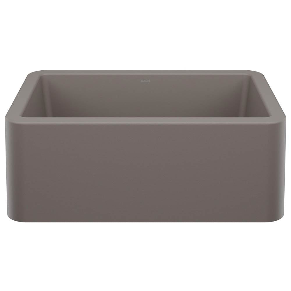 Ikon SILGRANIT 27" Single Bowl Apron-Front Farmhouse Sink - Volcano Gray