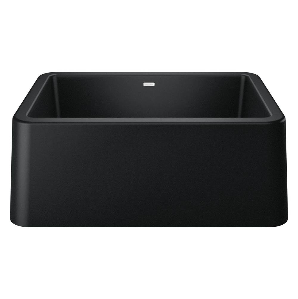Ikon SILGRANIT 27" Single Bowl Apron-Front Farmhouse Sink - Coal Black