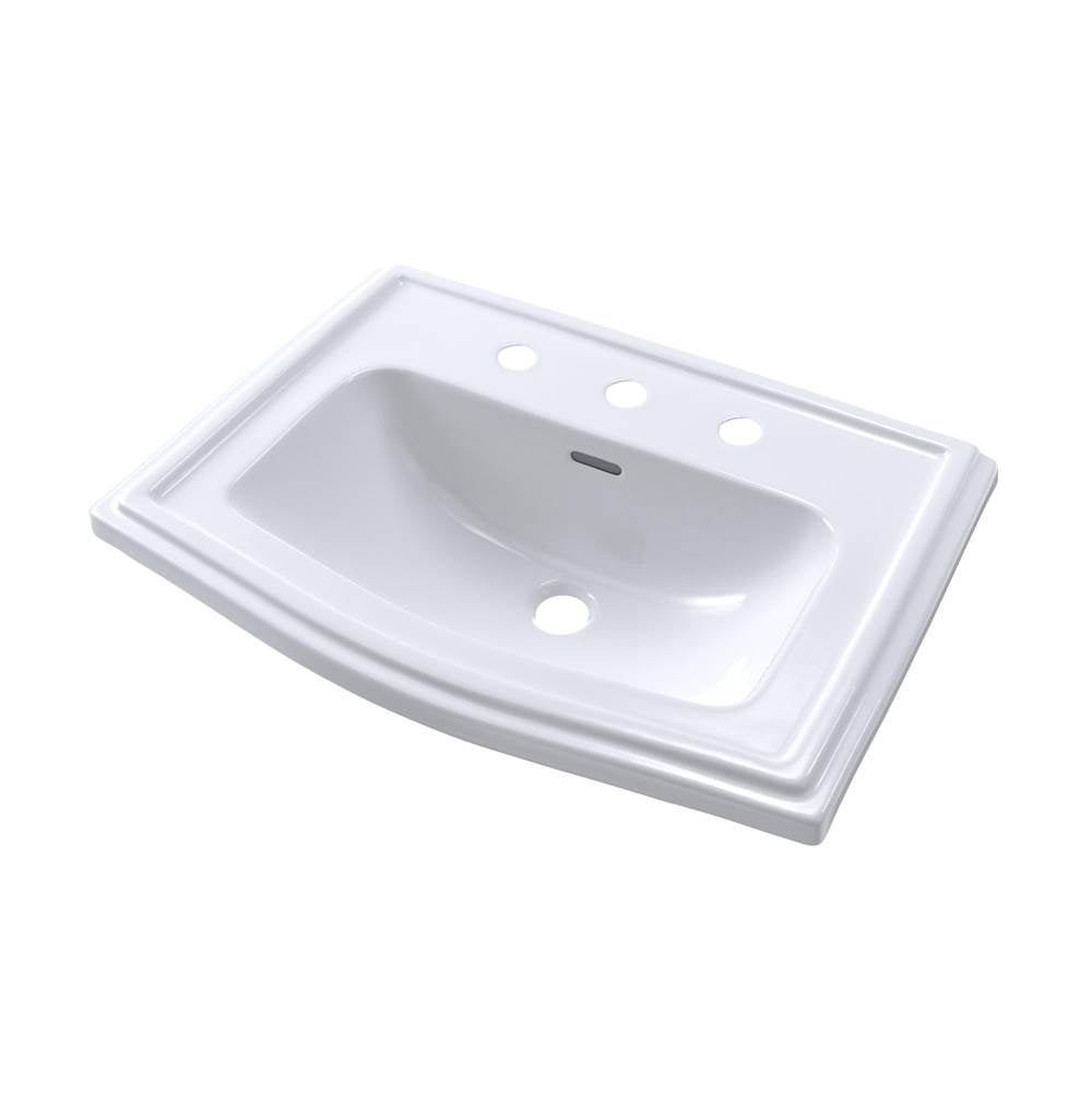 Toto  Clayton  Rectangular Self-Rimming Drop-In Bathrrom Sink For 8 Inch Center Faucets, Cotton White
