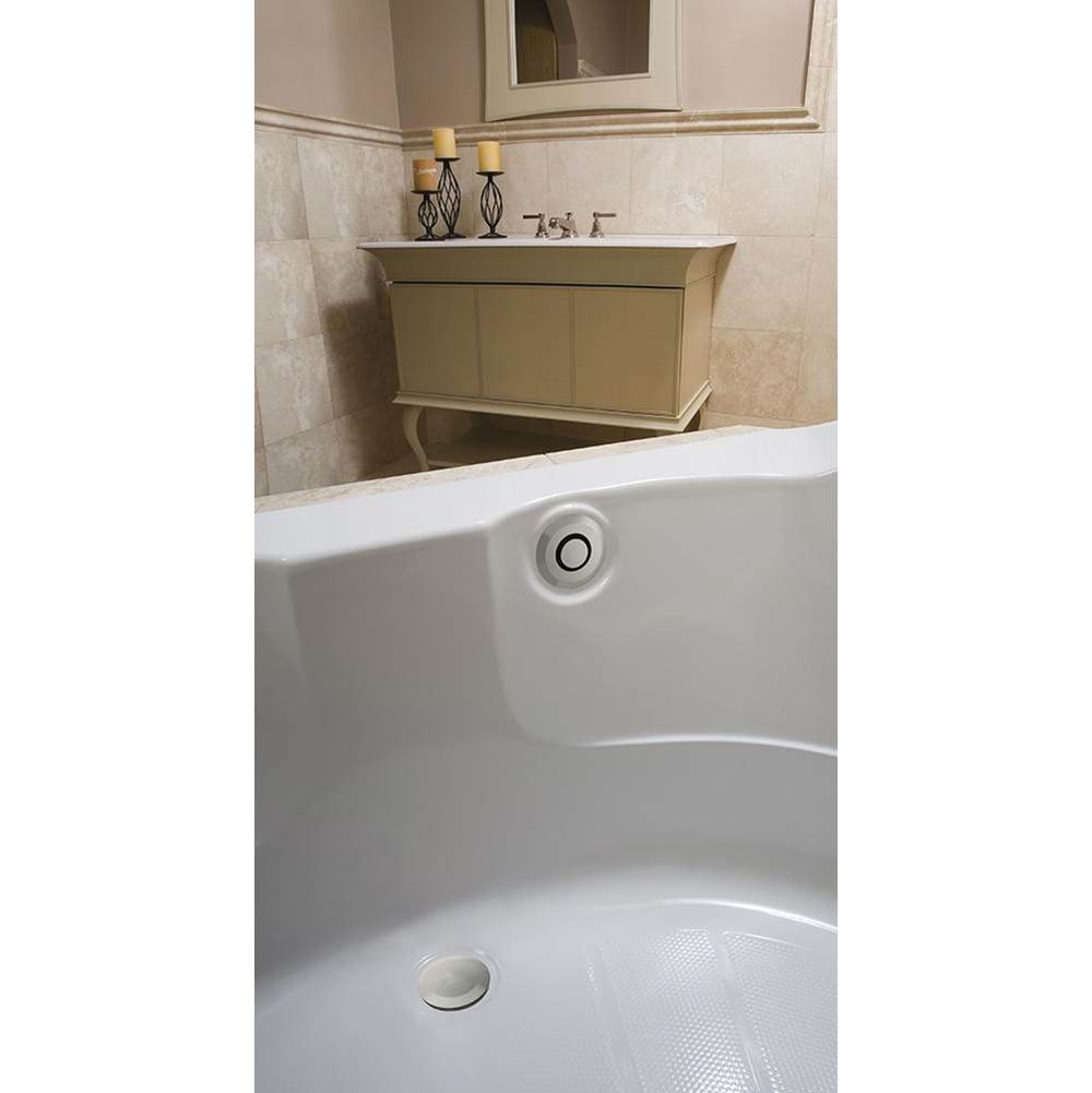 Bathtub Drain With Push Actuation Pushcontrol, 17-24" Pp, With Ready-To-Fit-Set Trim Kit: Pvd Brushed Nickel