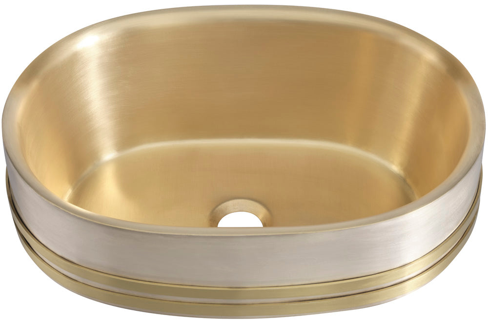 Thompson Traders KCBV1712 Quintana Bathroom Sink in Satin Brass & Burnished Nickel (Smooth)