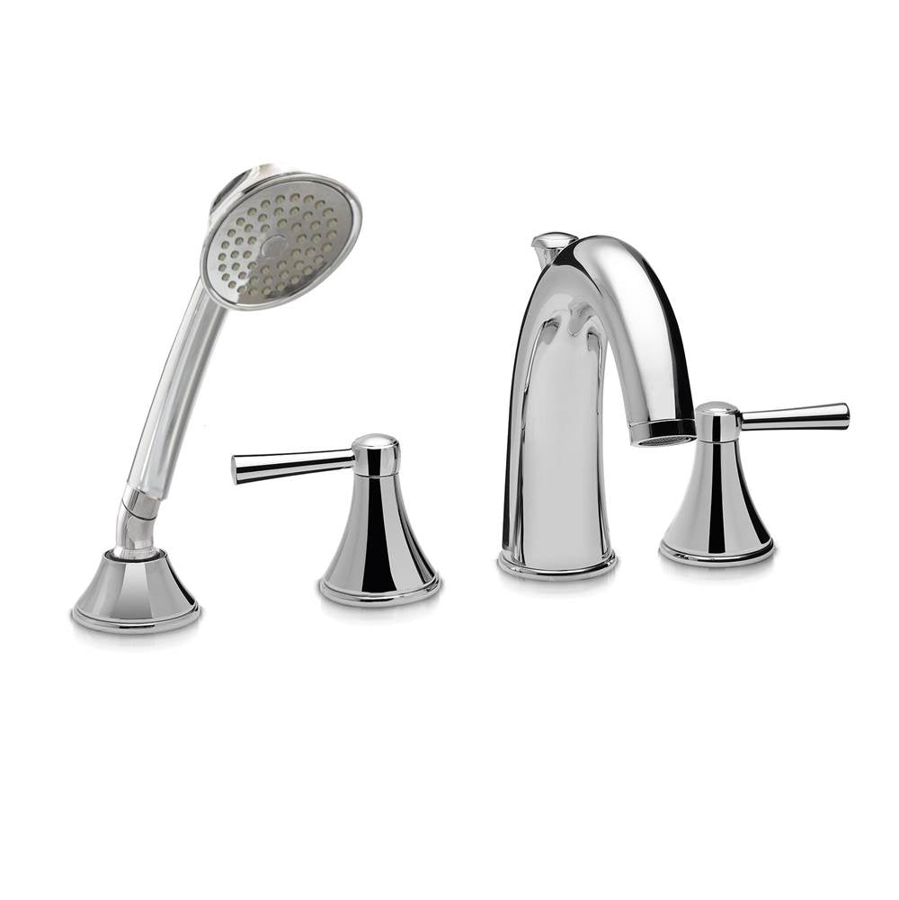 Toto  Silas™ Two-Handle Deck-Mount Roman Tub Filler Trim With Handshower, Polished Chrome