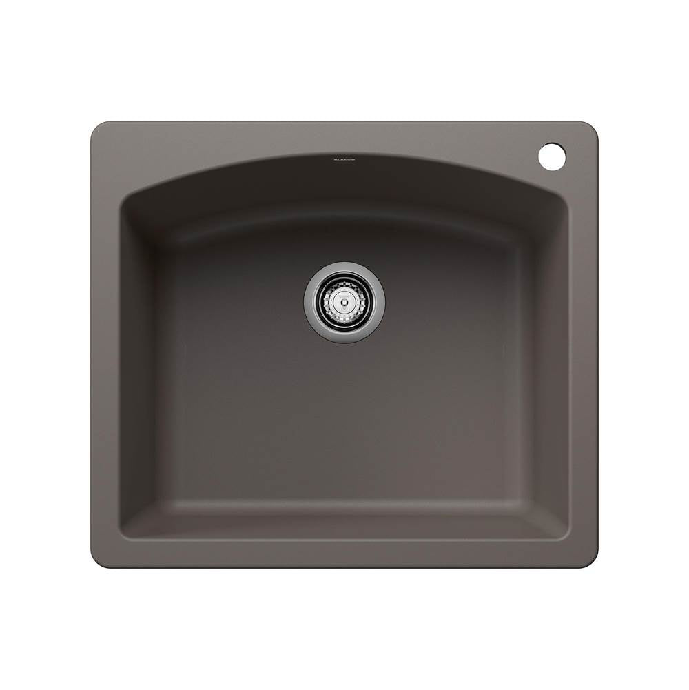 Diamond SILGRANIT 25" Single Bowl Dual Mount Kitchen Sink - Volcano Gray