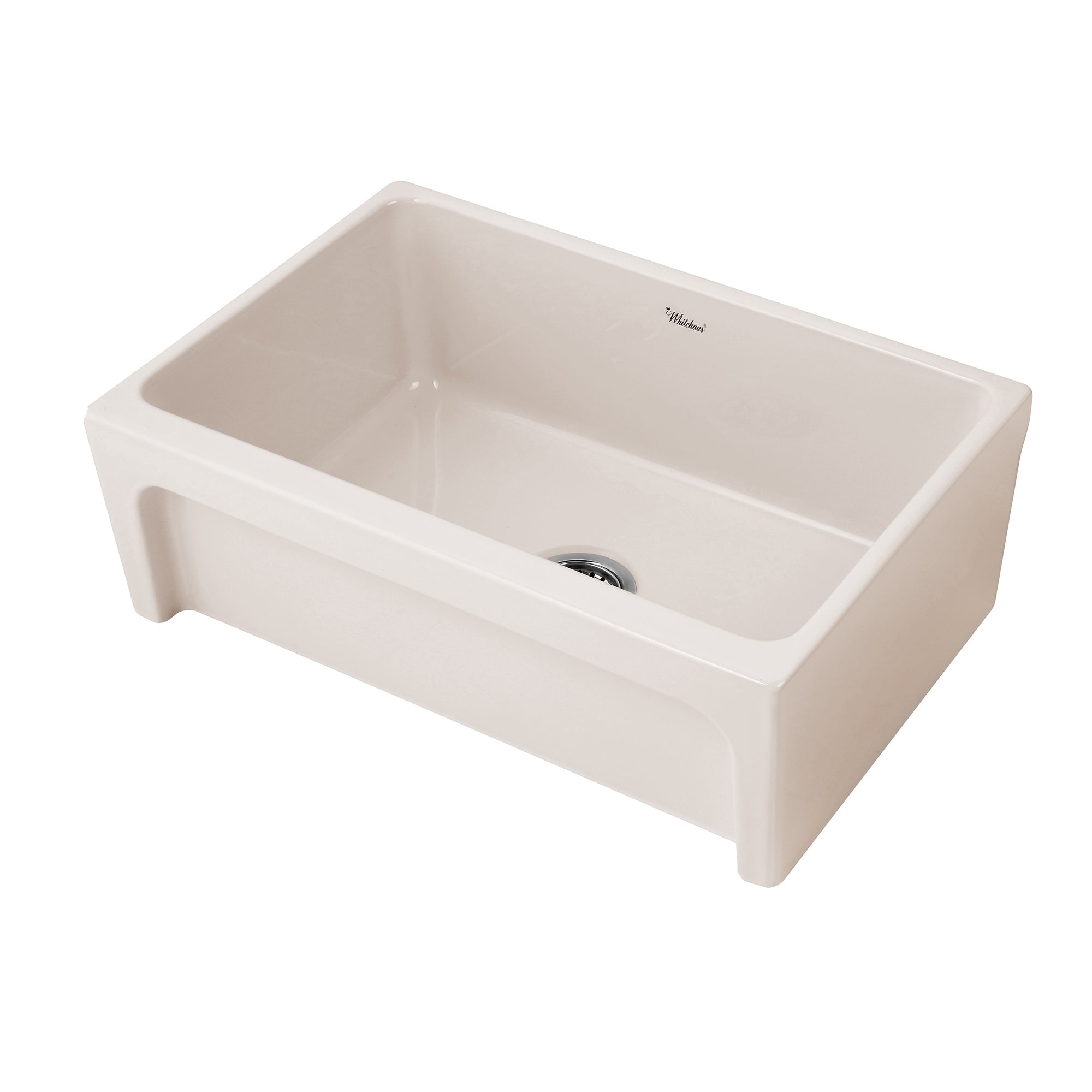 Glencove Fireclay 30" Reversible Sink with Elegant Beveled Front Apron on one side  Decorative 2" Lip Plain on Opposite Side