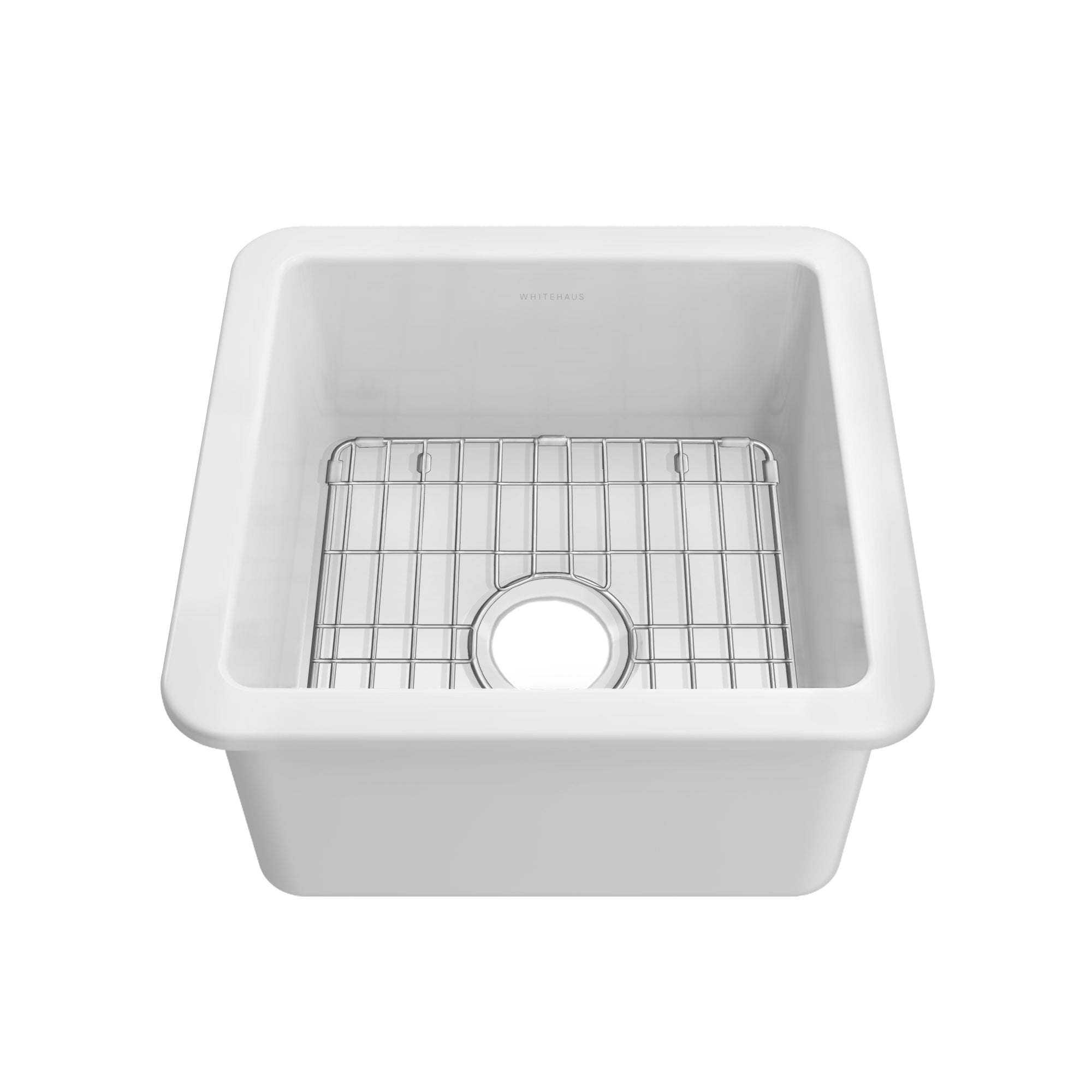 Whitehaus Collection Undermount/Drop-in Fireclay Kitchen Sinks, Stainless Steel Grid Included
