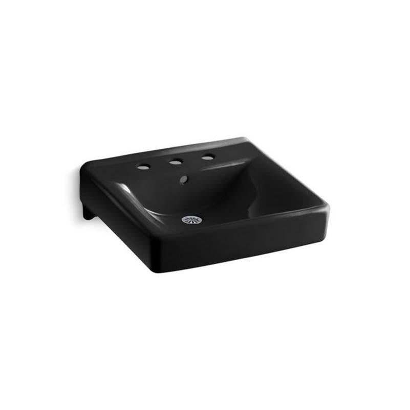 Soho  20" x 18" wall-mount/concealed arm carrier bathroom sink with 8" widespread faucet holes
