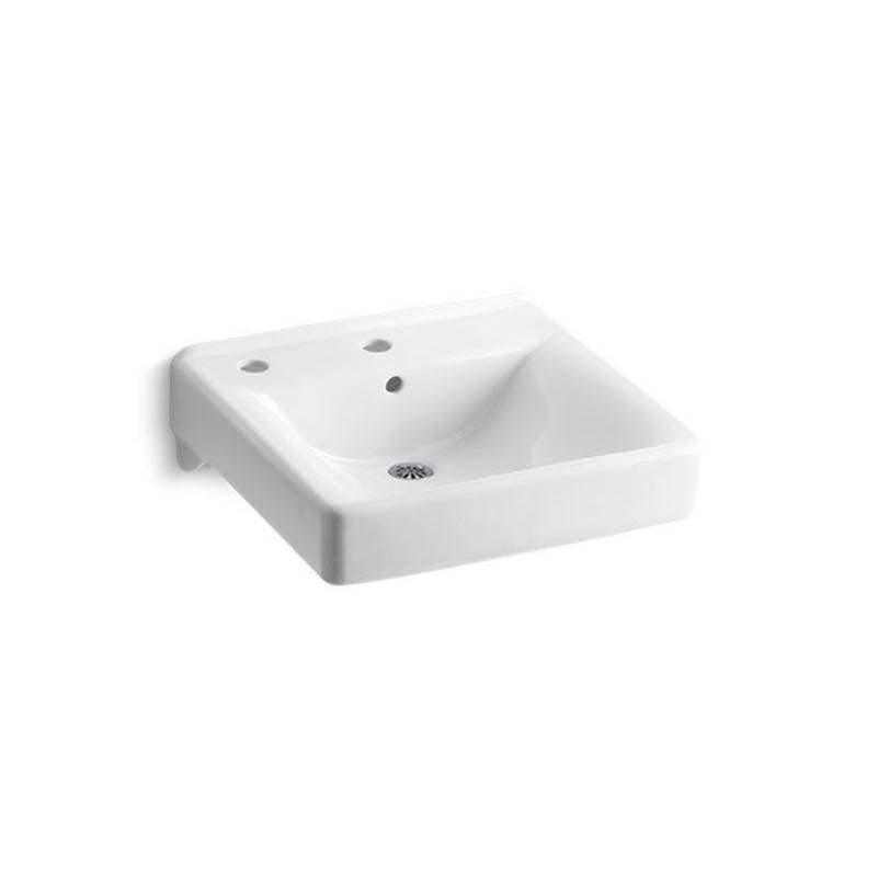 Soho  20" x 18" wall-mount/concealed arm carrier bathroom sink left-hand soap dispenser hole