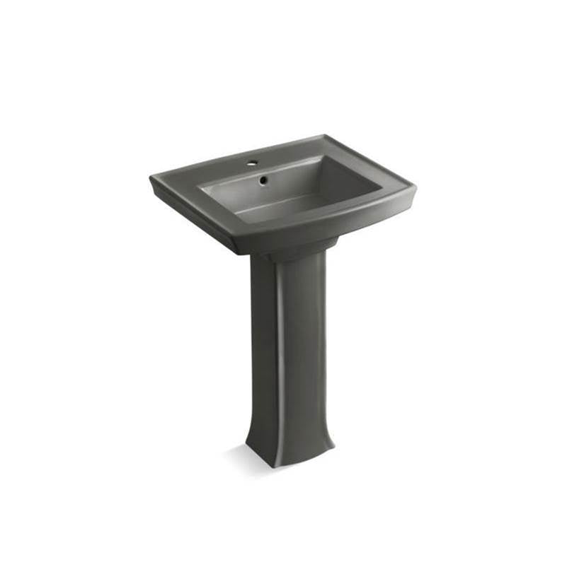 24" rectangular pedestal bathroom sink