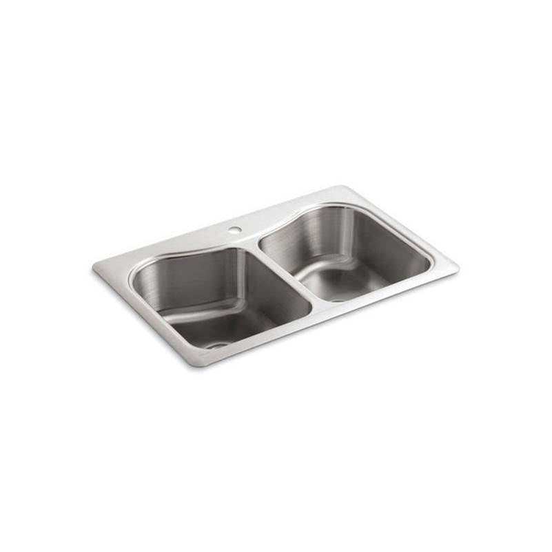Staccato 33" top-mount double-bowl kitchen sink